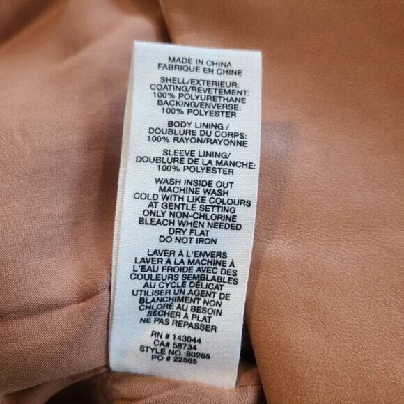 Avec Les Filles Camel Vegan Leather Darlene Oversized Blazer Jacket XL Classic - Picture 8 of 9